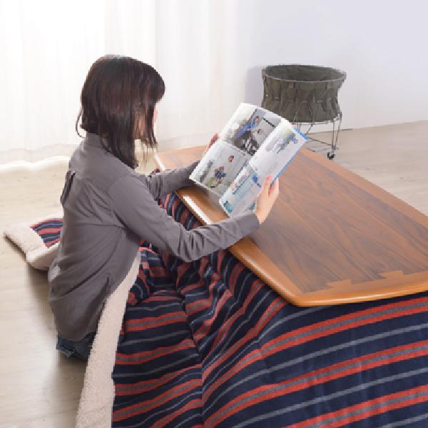 薄掛けこたつ布団 正方形 こたつ掛け布団 ストライプ おしゃれ 北欧