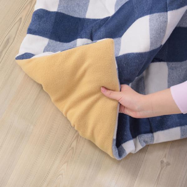 薄掛けこたつ布団 正方形 こたつ掛け布団 ブルー 青色 おしゃれ 北欧 チェック柄 リビング ダイニング KK-165BL / 東谷の画像