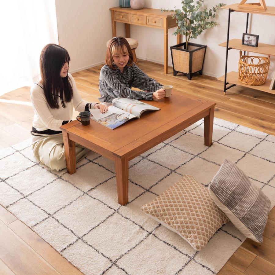 コタツ こたつテーブル テーブル 机 おしゃれ 北欧 長方形 木製 天然木