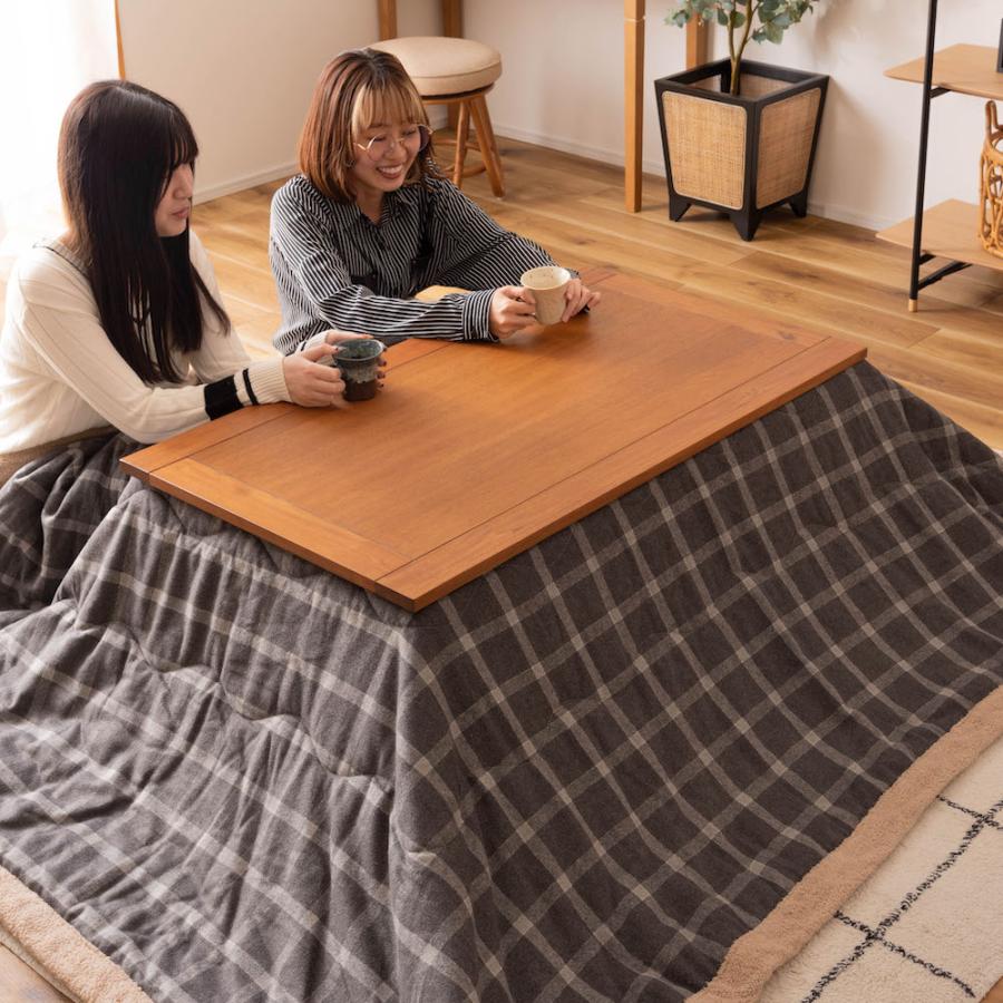 コタツ こたつテーブル テーブル 机 おしゃれ 北欧 長方形 木製 天然木