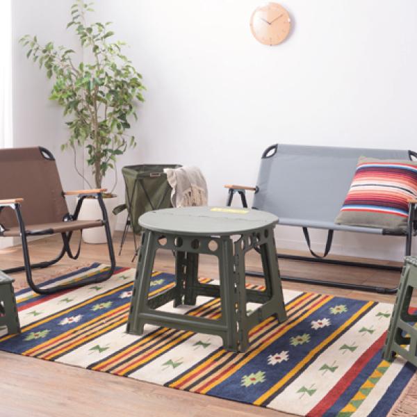 クラフターテーブル サークル 机 グリーン 緑 おしゃれ 北欧 簡易