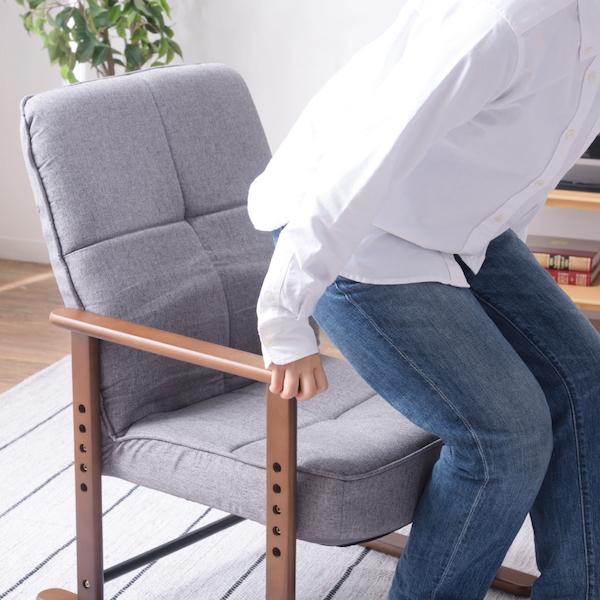 新品　高座椅子 S グレー LSS-34GY プレゼント 東谷 高座椅子S LSS-34GY W56×D56.5〜74.5×H67.5〜85×SH29/32/35/38