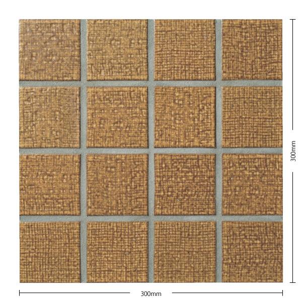 名古屋モザイク / 美濃古窯(みのうこよう) Minokoyo 75角紙貼り(布面) 肉桂色 20シート入 MK-069-M-57N クラフトタイル(ケース)