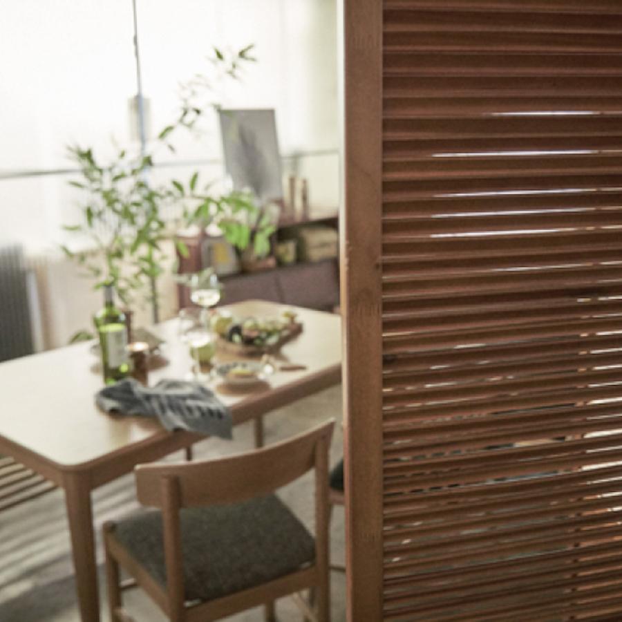 スクリーン3連 パーテーション 間仕切 ブラウン 茶色 北欧 木製 天然木