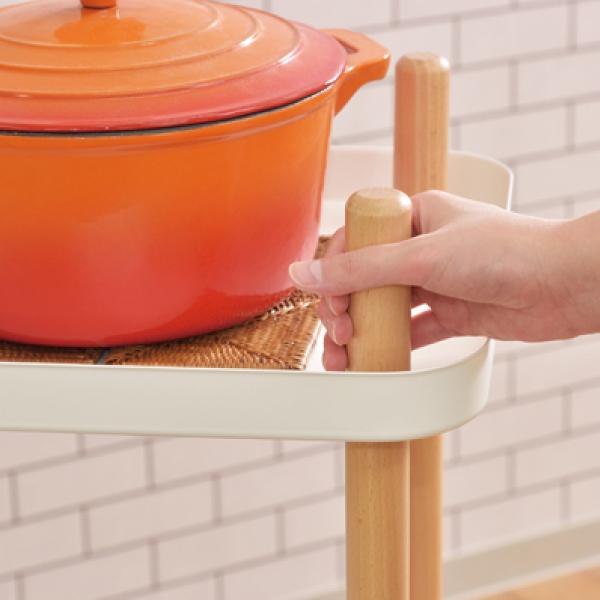 ワゴン2D キッチンワゴン グリーン 緑 おしゃれ 北欧 2段 小物入れ