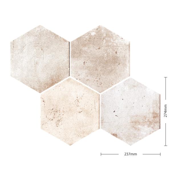 名古屋モザイク / マイアミ Miami 274×237六角形平 20枚入 SEC-Z6510 内装床タイル(ケース)