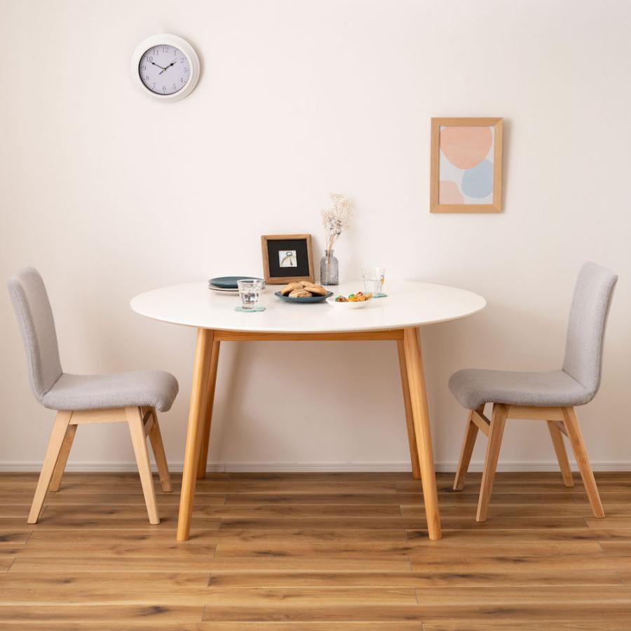 変形ラウンドテーブル ダイニングテーブル ホワイト 白色