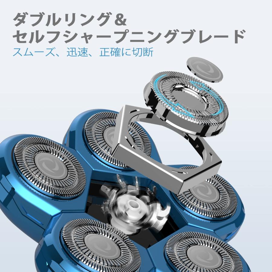 スキンヘッド シェーバースキンヘッド シェーバー Kibiy 5-in-1 5Dフローティングヘッド シェーバー メンズ 電気シェーバー ...