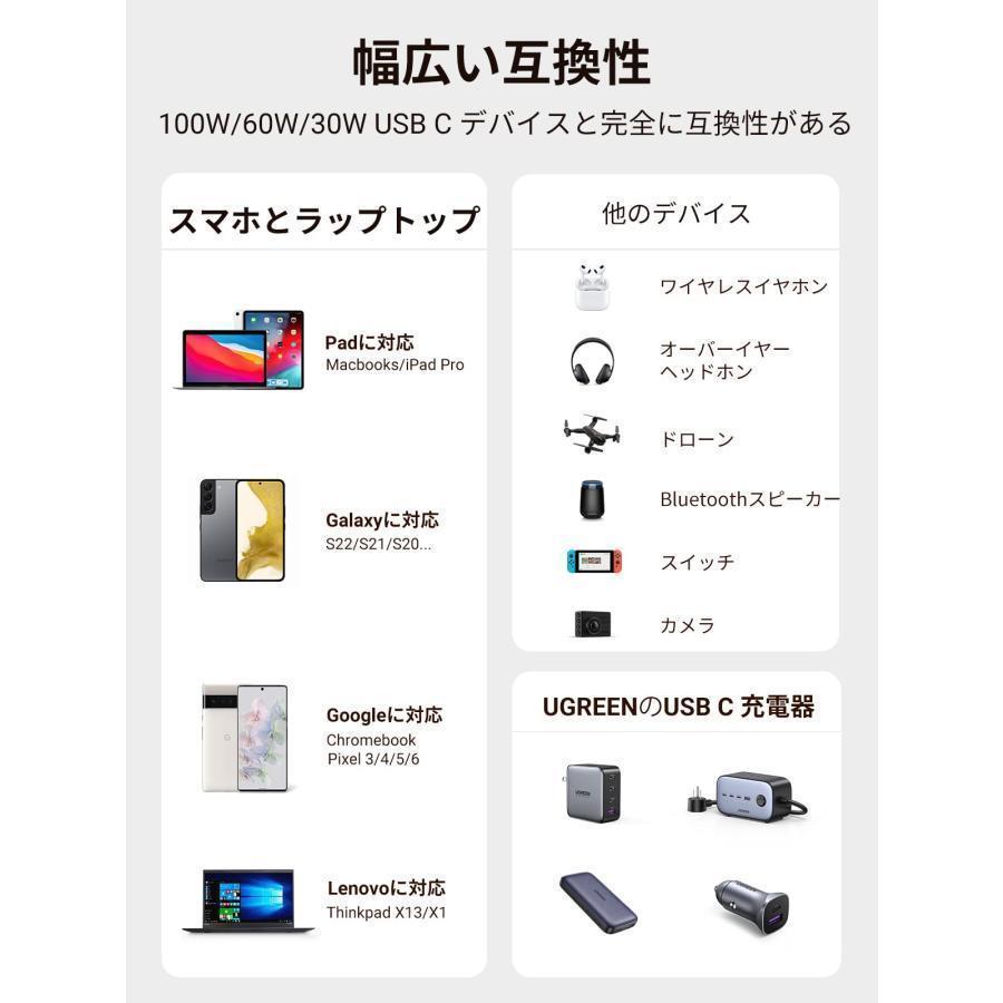 USB Type Cケーブル iPhone15 MacBook Pro Matebook iPad Xperia Galaxy  1m ブラック |  | 05