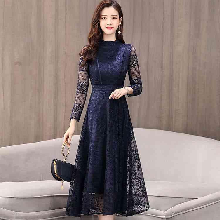 レースワンピース ドレス パーティードレス ロングワンピース 総レース スタンドカラー 長袖 ワンピース パーティー 結婚式 発表会 上品 レース 春 Amc069 アスティカ 通販 Yahoo ショッピング