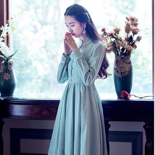 送料無料フレアワンピース長袖マキシワンピースレディースお嬢様ワンピ長袖スタンドカラーチェック柄前開きハイウエストレトロ17春新作優雅 Asticacttt4973 アスティカ 通販 Yahoo ショッピング