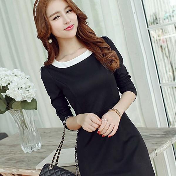 送料無料チュニックワンピワンピースミニ長袖秋冬バイカラー 新品同様