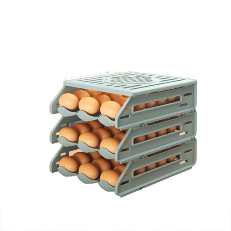 卵入れ 2種類タイプ 卵ホルダー 3層設計 引き出し式 コンパクト 卵収納ボックス 冷蔵庫用 取り出し便利 冷蔵庫収納 積み重ね可能な たまごケース｜astica｜04