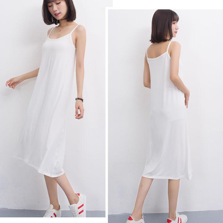 3種類丈さ選べる 透け防止 キャミソールワンピース キャミワンピ 無地 インナーワンピース キャミソール 膝丈 ミモレ丈 ロング丈 透けない ペチコー Kkisk002 アスティカ 通販 Yahoo ショッピング