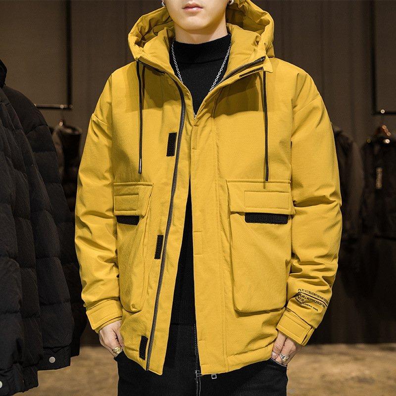 買得 ジャケット メンズ ダウンジャケット 冬服 防風 ポケット スタンドカラー 裏地付き アウター フード付き ジップアップ カジュアル 無地 シンプル その他ジャケット サイズ 3xl X E Is