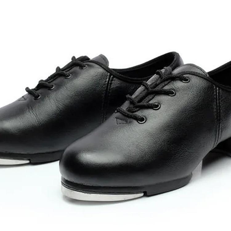 タップシューズ タップダンス シューズ レースアップ レディース メンズ キッズサイズあり ジュニア 初心者用 レッスン 合皮 無地 ブラック