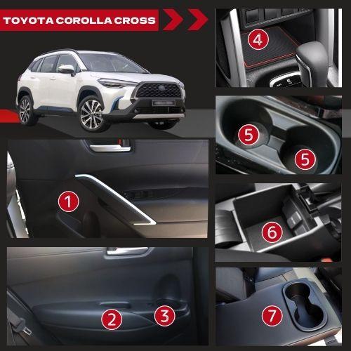 カローラクロス 滑り止め マット  COROLLA CROSS 車内 ラバー TOYOTA トヨタ インテリア キズ防止 ノンスリップ 車種専用 ゴム コンソール 丸洗い 全国 送料無料 |  | 04