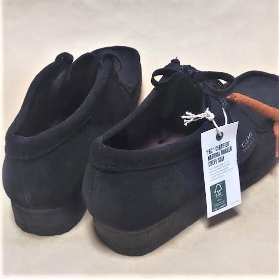 Clarks UK7.5 クラークスワラビーロー CLARKS WALLABEE-Lo 黒 Clarks UK7.5 クラークスワラビーロー CLARKS WALLABEE-Lo 黒