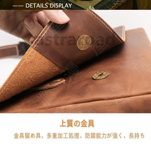 本革 メンズ ショルダーバッグ 斜め掛け  iPad対応 革 厚手牛革 鞄 大容量 防水 カジュアルバッグ 通勤の画像