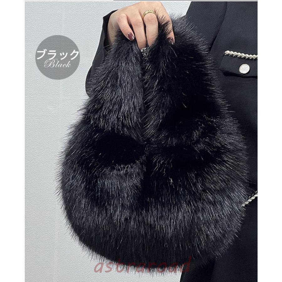 ショルダーバッグ ハンドバッグ 持ち手 軽量 高見え フェイクファー