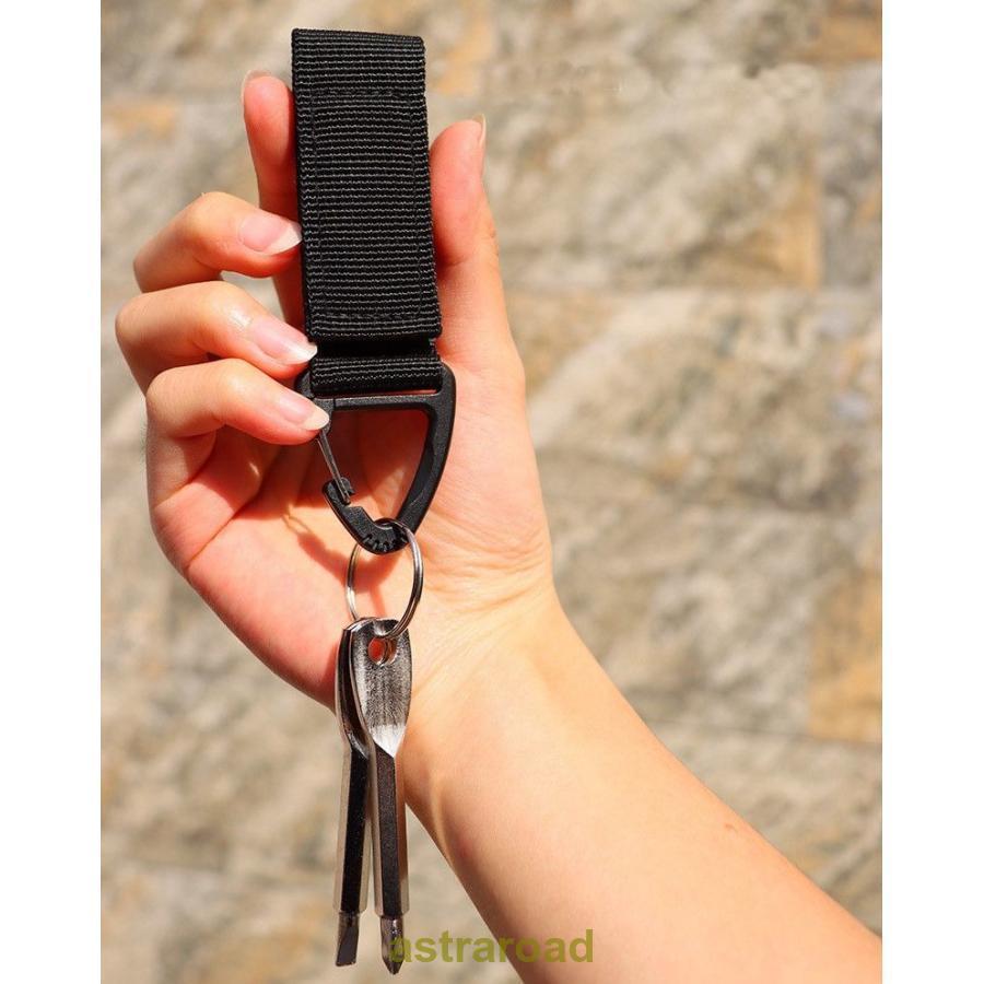 キーストラップ カラビナ付 ベルクロ式ハンガー タクティカル