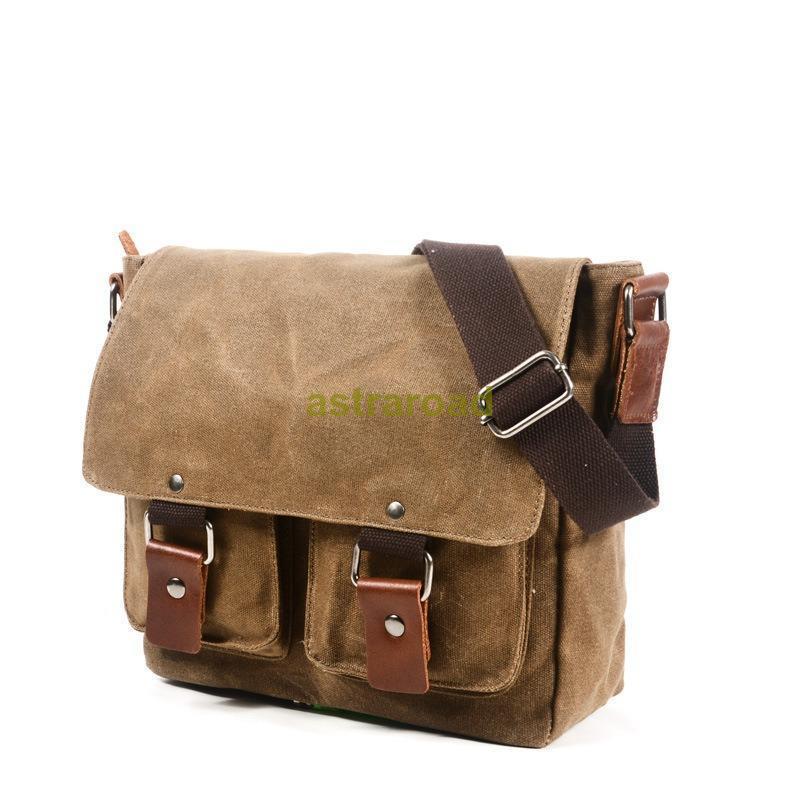 厚いワックスキャンバス メンズ ショルダーバッグ