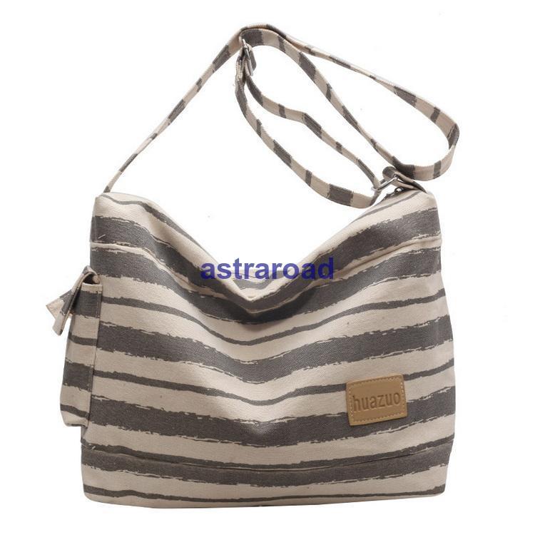 ショルダーバッグ ボーダー きれいめ 帆布バッグ キャンバス カバン 鞄