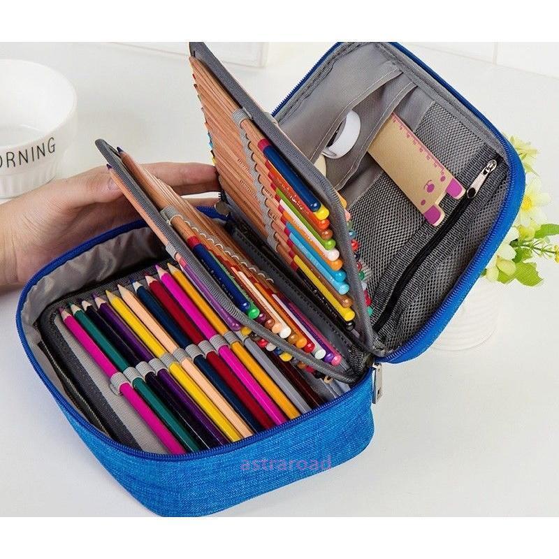 色鉛筆ケース 72本収納 ペンケース ペンシルホルダー 筆箱 大容量