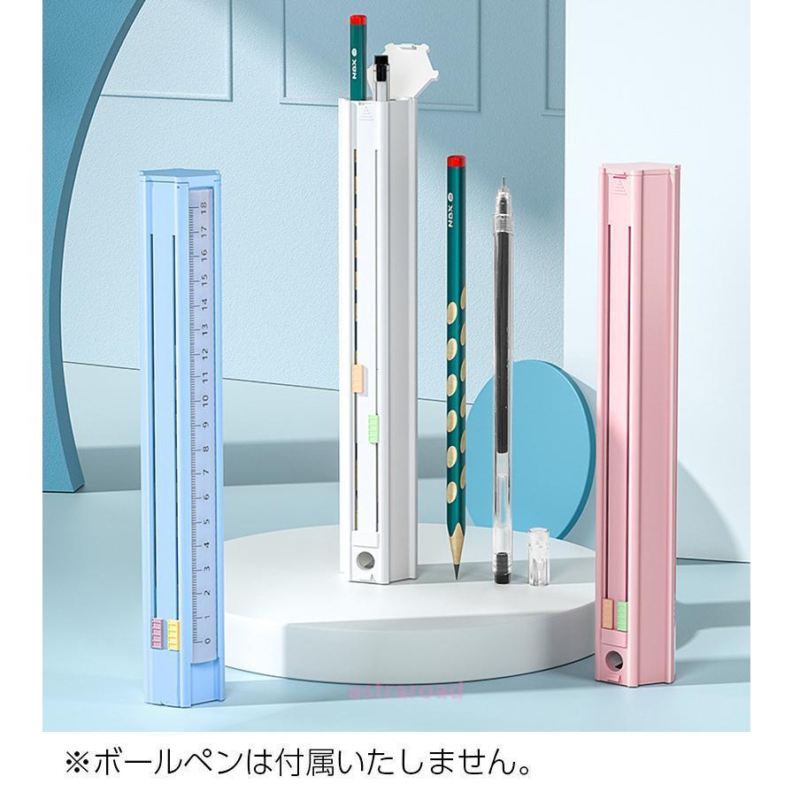 ペンケース 筆箱 スライド式 六角形 文具セット 鉛筆6本 消しゴム 定規