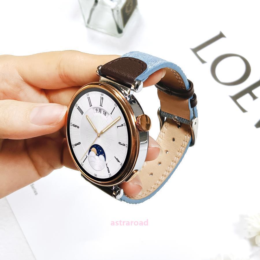 HUAWEI Watch GT4/GT5 対応 18mm デニムバンド 交換用 レザー調 コンビ