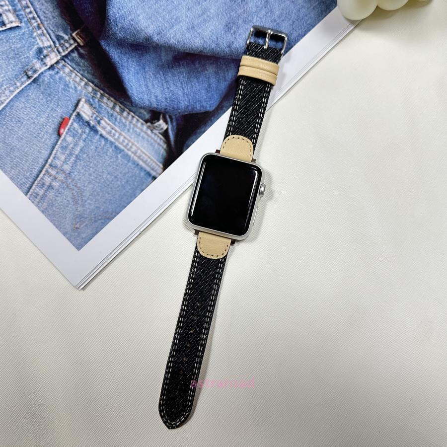 HUAWEI Watch GT4/GT5 対応 18mm デニムバンド 交換用 レザー調 コンビ