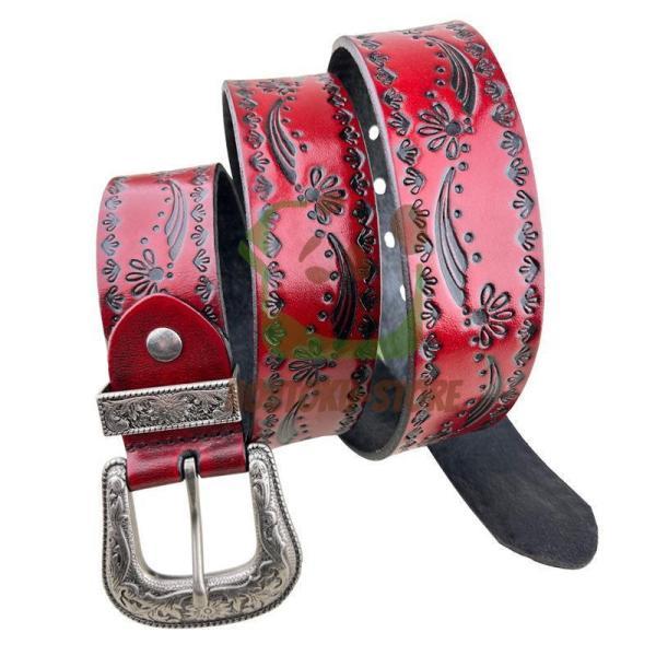 Vintage 90s ウエスタンベルト 本革 レザーベルト ウエスタンベルト ナローベルト ロングベルト レザーベルト細め