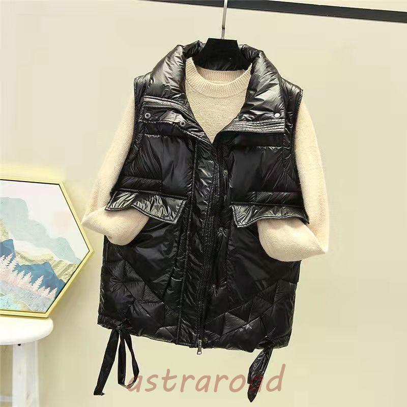 ダウンベスト レディース ベスト 袖なし トップス 無地 ダウン