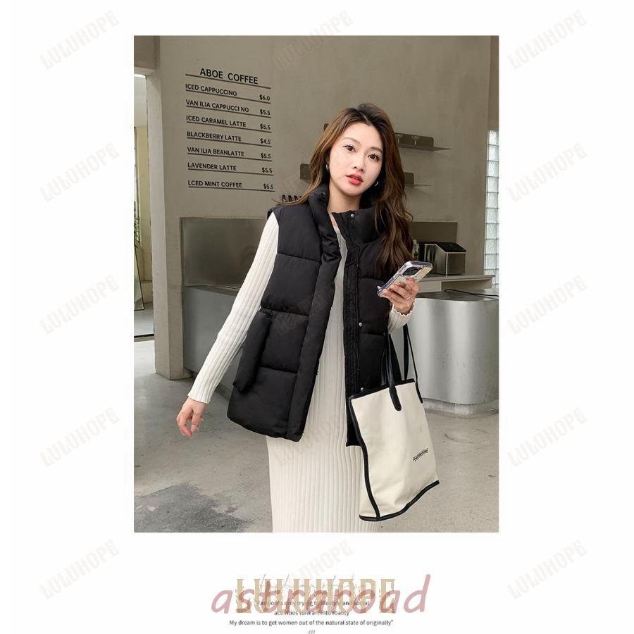 中綿ベスト レディース チョッキ ダウンベスト 防寒ベスト ハイネック