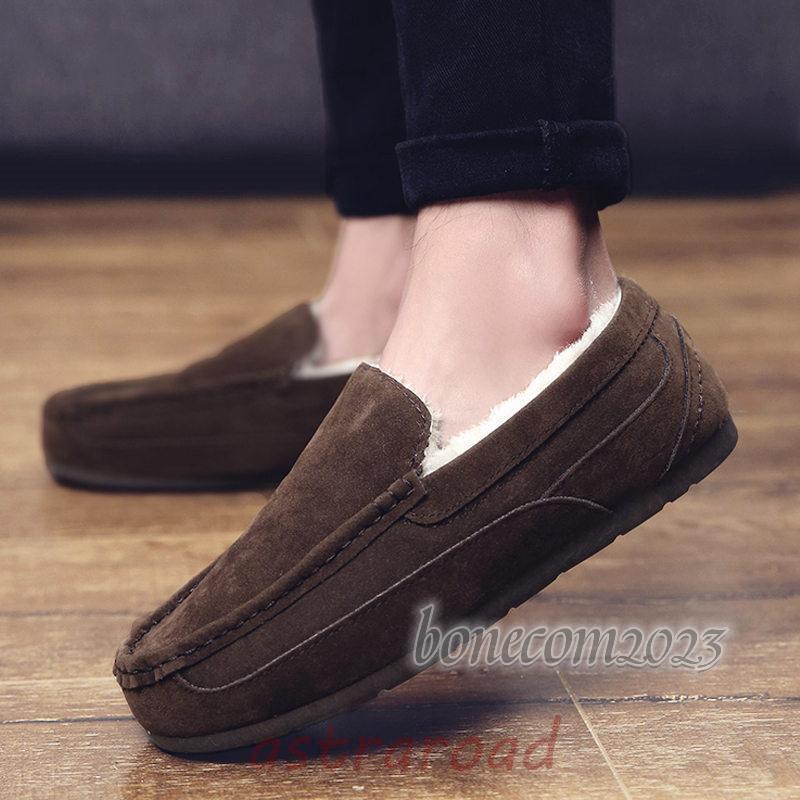 爆買モカシン シューズ メンズ 秋冬 ファー 履きやすい 痛くない