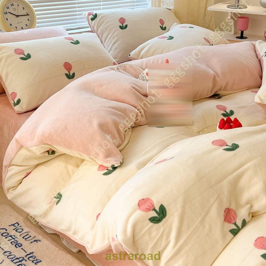 秋冬用 寝具カバーセット 掛け布団 ベッド用品 インテリア 北欧風 花柄 姫系 掛け布団カバー 4点セット 寝具セット 枕カバー ピローケース 快眠 洗える 肌触り_17