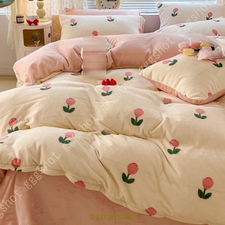 秋冬用 寝具カバーセット 掛け布団 ベッド用品 インテリア 北欧風 花柄 姫系 掛け布団カバー 4点セット 寝具セット 枕カバー ピローケース 快眠 洗える 肌触り_20