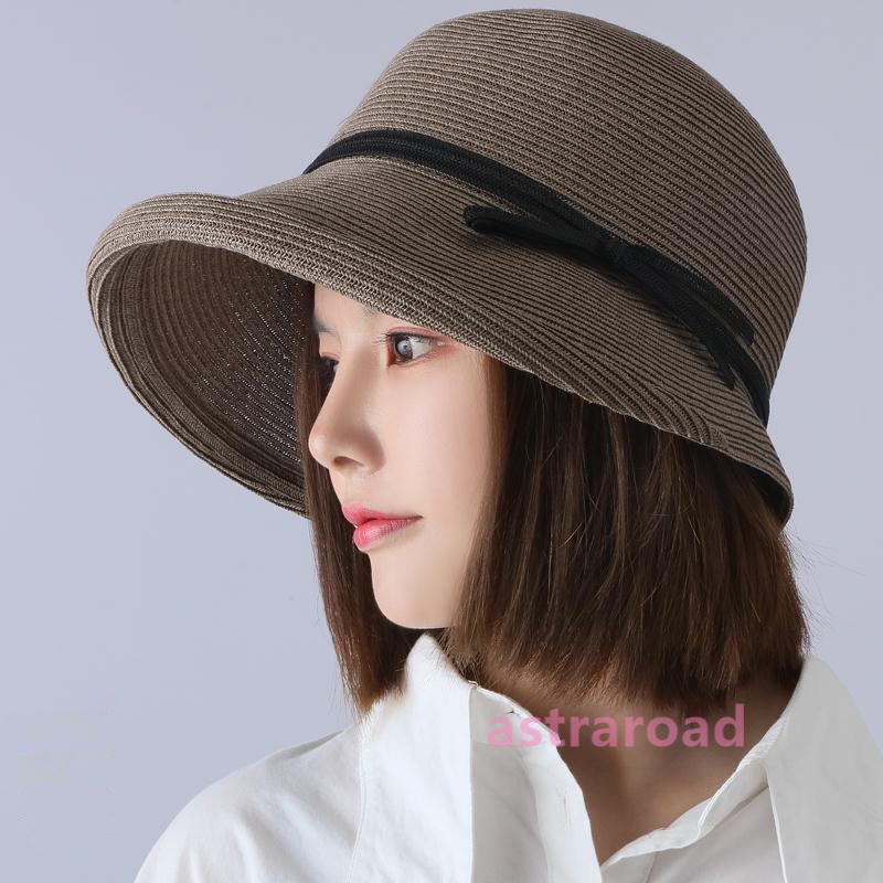 帽子 レディース 麦わら帽子 ハット 春夏 UVカット 紫外線対策 折りたたみ つば広 通気性 ストローハット 深め キャスケット 日よけ 小顔効果 春夏 リゾート | ブランド登録なし | 18