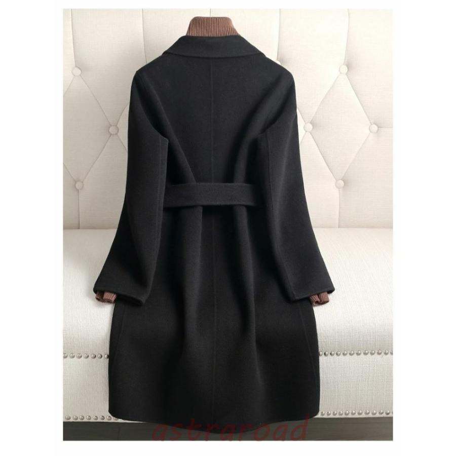 コート レディース ウール100% 膝丈コート テーラード 秋 冬 ロング