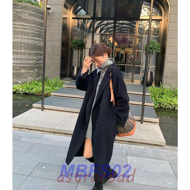 チェスターコート レディース ロング丈 秋冬アウター 無地 ラシャ