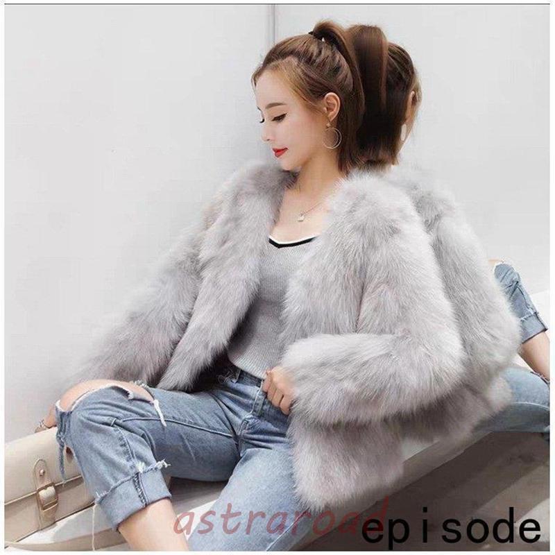 爆買 ファーコート フォックスファーコート レディース 冬 新品 エコ