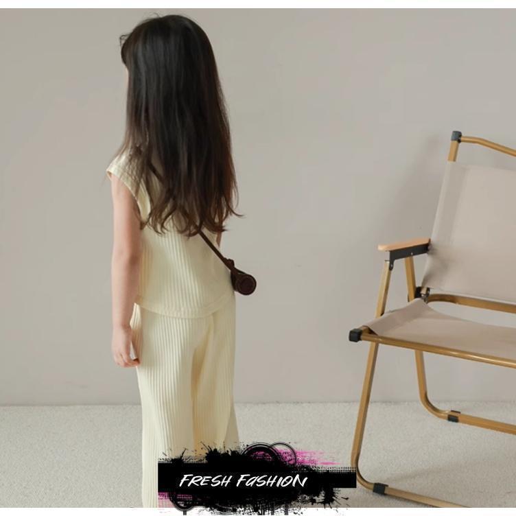 子供服 セットアップ 夏 韓国子供服 女の子 ジュニア キッズ 上下セット 無地 Tシャツ 半袖 ガウチョパンツ  可愛い おしゃれ 通学着 通園着 | ブランド登録なし | 06