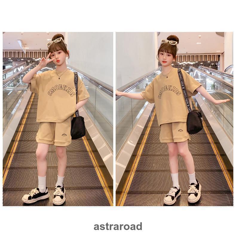 子供服 セットアップ 女の子 半袖 夏 2点セット Tシャツ 短パン ヒップホップ 韓国子供服 キッズ 可愛い おしゃれ 小学生 通学着 新品 130 140 150 160｜astraroad｜05