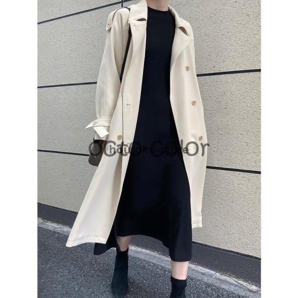 トレンチコート レディース 秋服 春 ロング Aライン ベルト付き