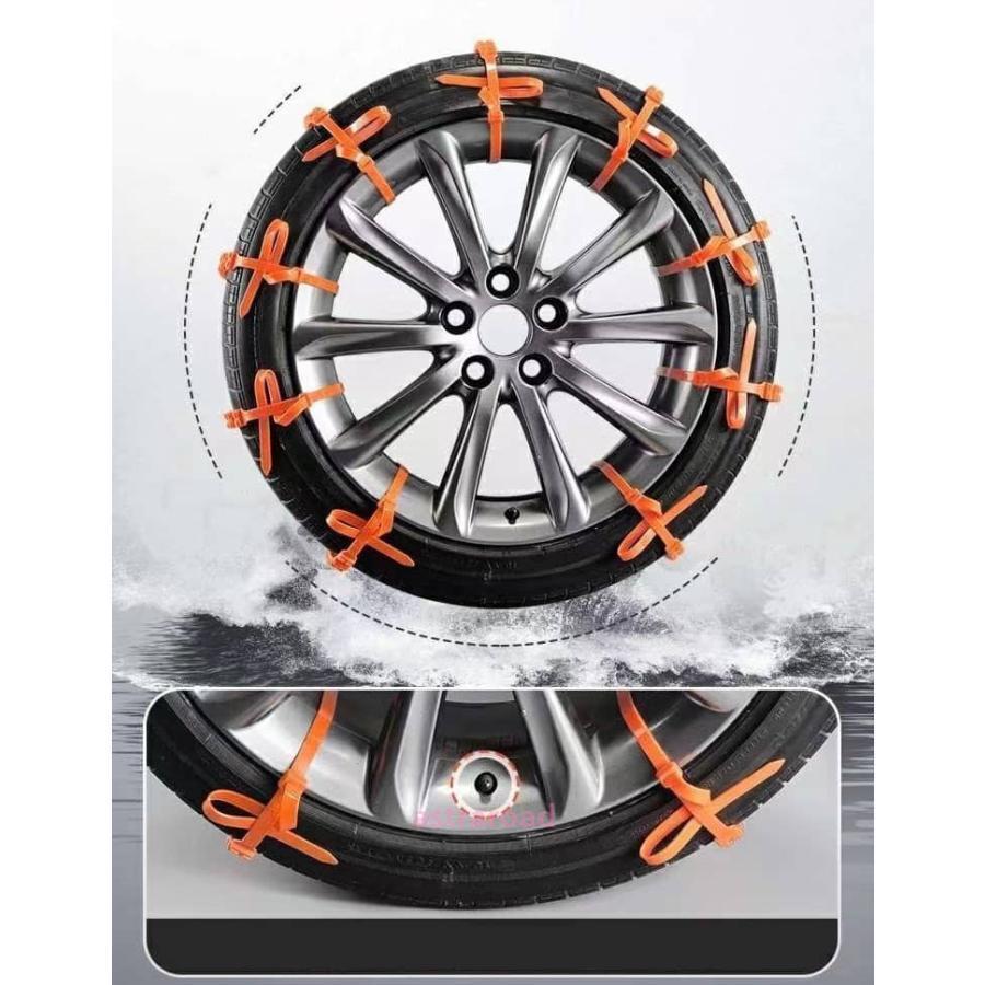 タイヤチェーン 結束バンド型 悪路対応 非金属 雪チェーン スノーチェーン タイヤベルト 60本セット ナイロン素材 60本セット 車用 滑り止め ジ |  | 11
