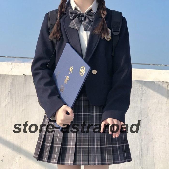 女子高生 制服 リボン ブレザー スカート チェック セット JK 学生 スクール コスプレ ファッション レディース 女子高生の画像