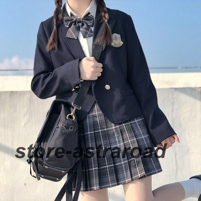 女子高生 制服 リボン ブレザー スカート チェック セット JK 学生 スクール コスプレ ファッション レディース 女子高生の画像