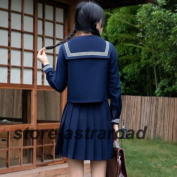 爆買 セーラー服 紺色 女子高生 3点セット ハロウィン 仮装 JK 制服