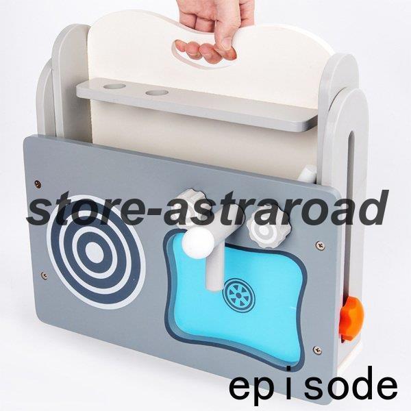 ままごとセット キッチン 木製 折り畳み式 ふりプレイ キッチンセット キッズ 知育玩具 調理器具 料理 収納便利 | ブランド登録なし | 02