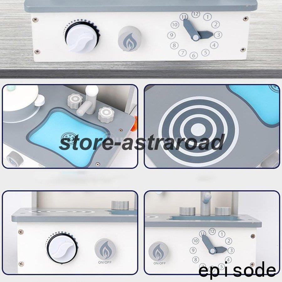 ままごとセット キッチン 木製 折り畳み式 ふりプレイ キッチンセット キッズ 知育玩具 調理器具 料理 収納便利 | ブランド登録なし | 04